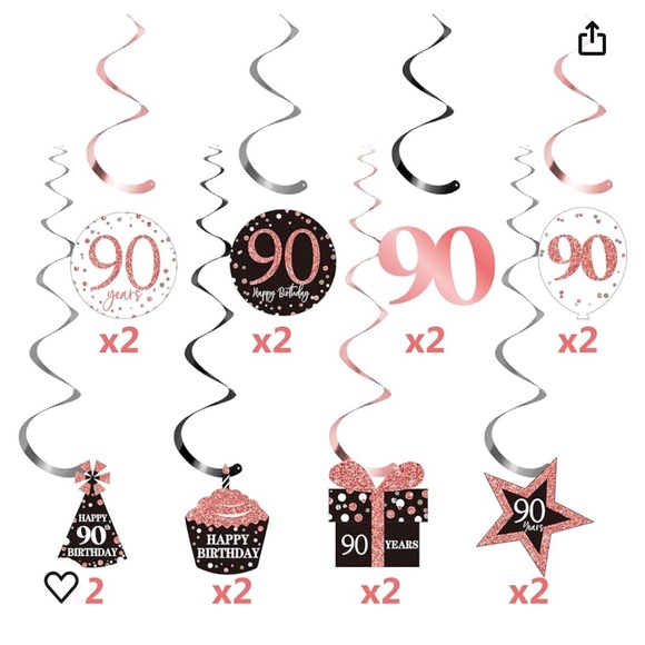 90 & Fabulous Rose Gold Party Decorations - Picture 4 of 6